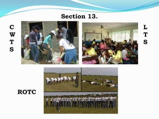 Section 13.
C                        L
W                        T
T                        S
S




    ROTC
 
