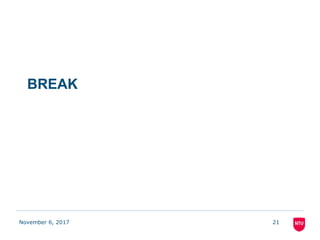 BREAK
November 6, 2017 21
 