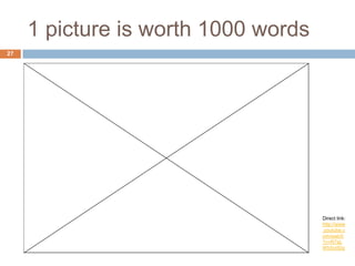 1 picture is worth 1000 words
27




                                     Direct link:
                                     http://www
                                     .youtube.c
                                     om/watch
                                     ?v=R7aL
                                     WbSv0Dg
 