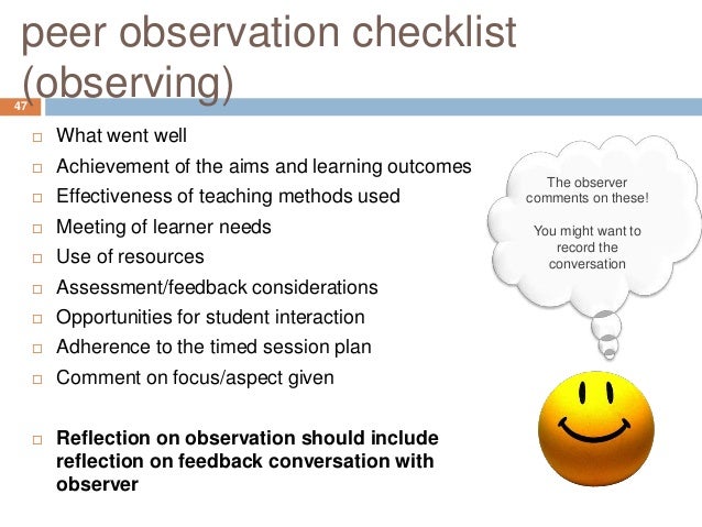 pgcap lthe reflecting observing developing peer observation form for teachers