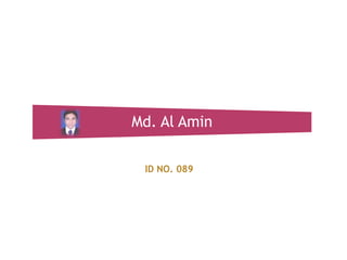 Md. Al Amin
ID NO. 089

 