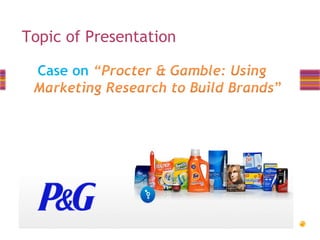 Topic of Presentation

 