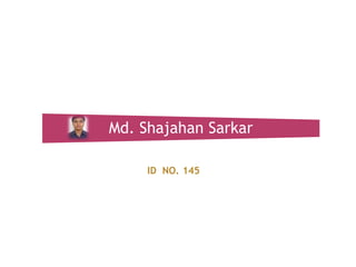 Md. Shajahan Sarkar
ID NO. 145

 