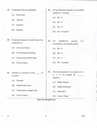 PGCET Chemical 2018 question paper