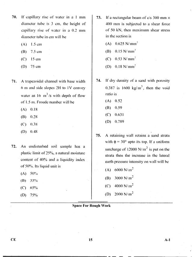 Pgcet Civil 2017 Question Paper