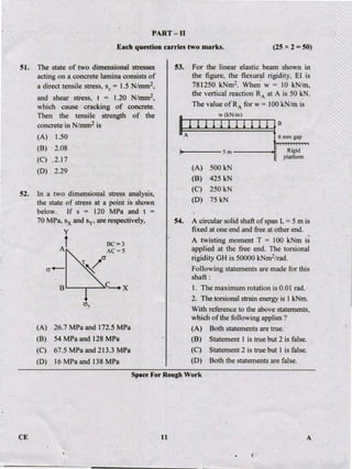 PGCET Civil 2018 question paper