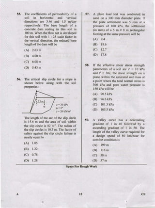 PGCET Civil 2018 question paper