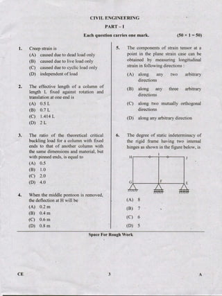PGCET Civil 2018 question paper