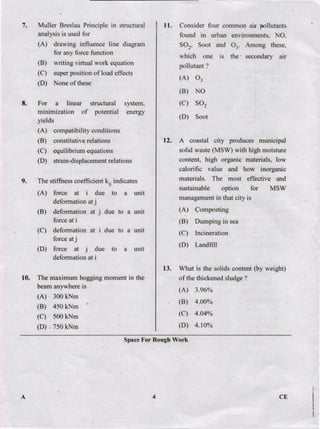 PGCET Civil 2018 question paper