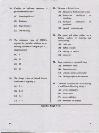 PGCET Civil 2018 question paper