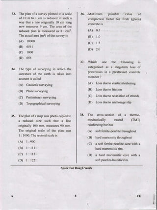 PGCET Civil 2018 question paper