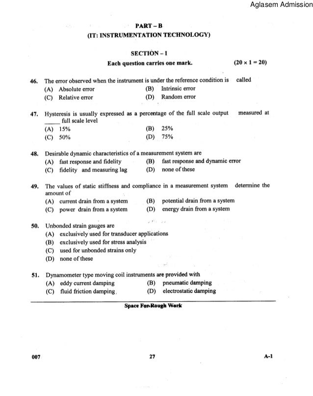 Pgcet electrical sciences 2013 question paper