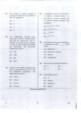PGCET Electrical sciences 2018 question paper