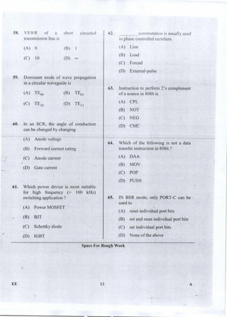 PGCET Electrical sciences 2018 question paper