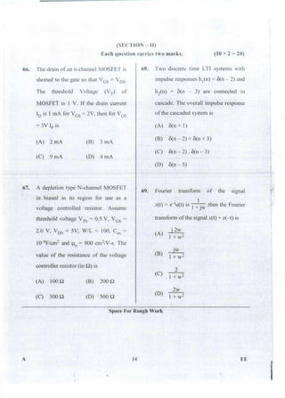 PGCET Electrical sciences 2018 question paper