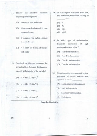 PGCET Environmental 2018 question paper