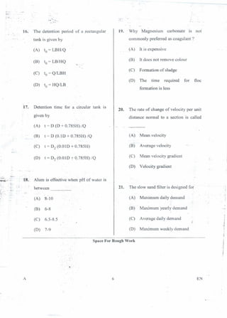 PGCET Environmental 2018 question paper