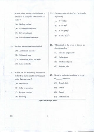 PGCET Environmental 2018 question paper