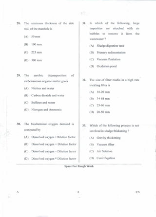 PGCET Environmental 2018 question paper