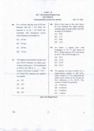 PGCET Mechanical 2018 question paper
