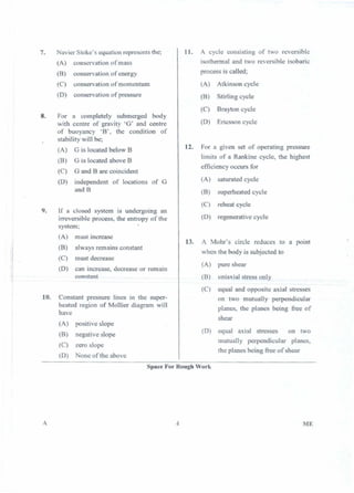 PGCET Mechanical 2018 question paper