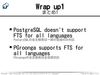 PGroonga – Make PostgreSQL fast full text search platform for all ...