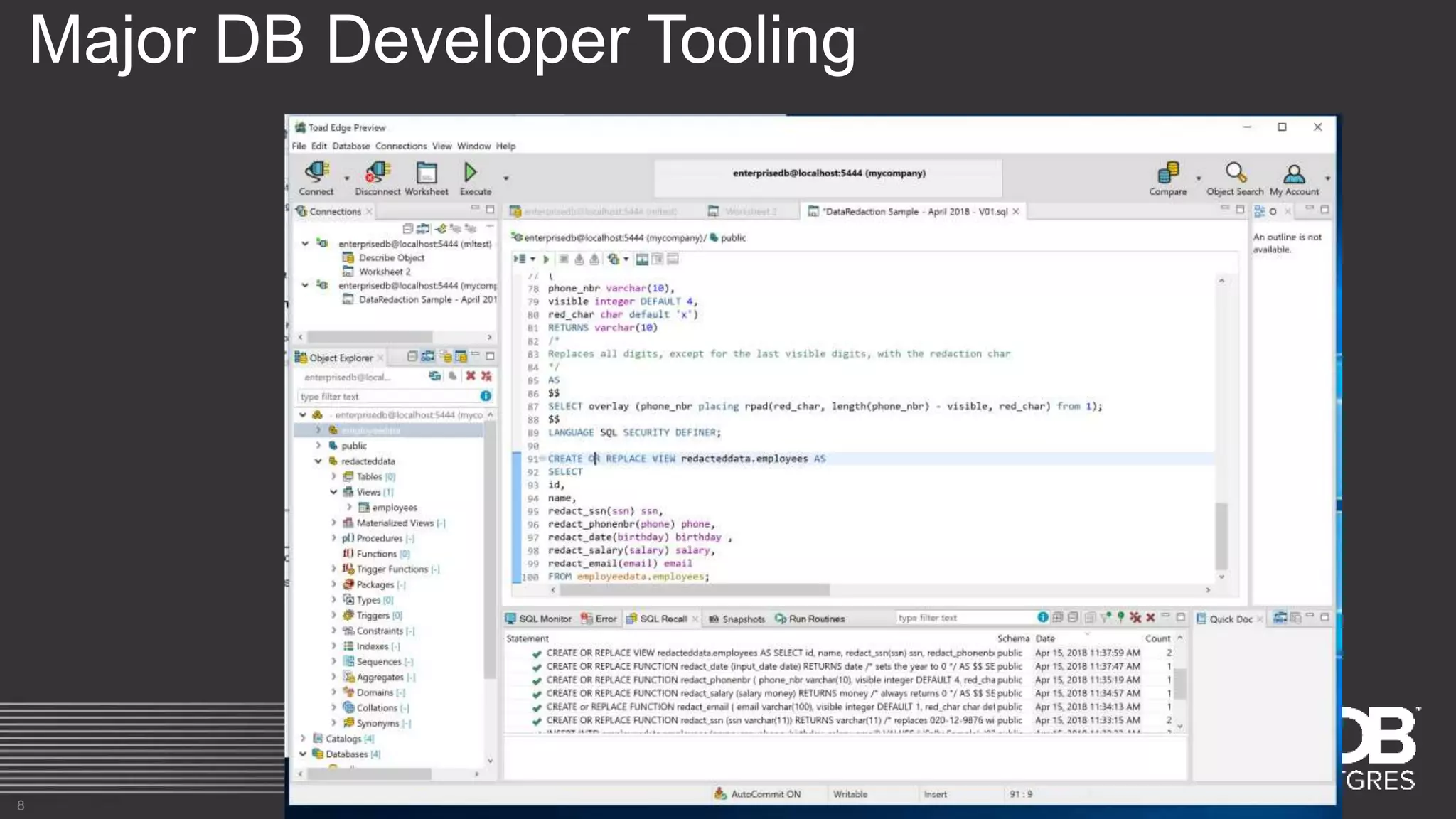 Major DB Developer Tooling 8 