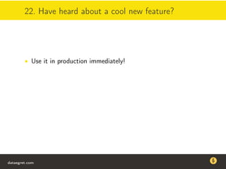 22. Have heard about a cool new feature?
• Use it in production immediately!
dataegret.com
Why this talk
• Linux is a most common OS for databases
• DBAs often run into IO problems
• Most of the information on topic is written by kerneldevelopers
(for kernel developers) or is checklist-style
• Checklists are useful, but up to certain workload
dataegret.com
 