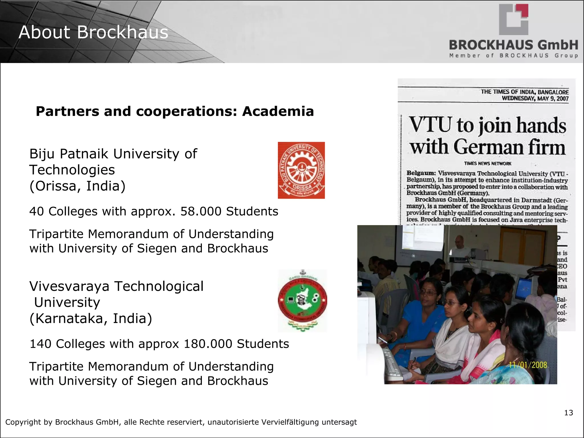 Brockhaus Group India and Germany 