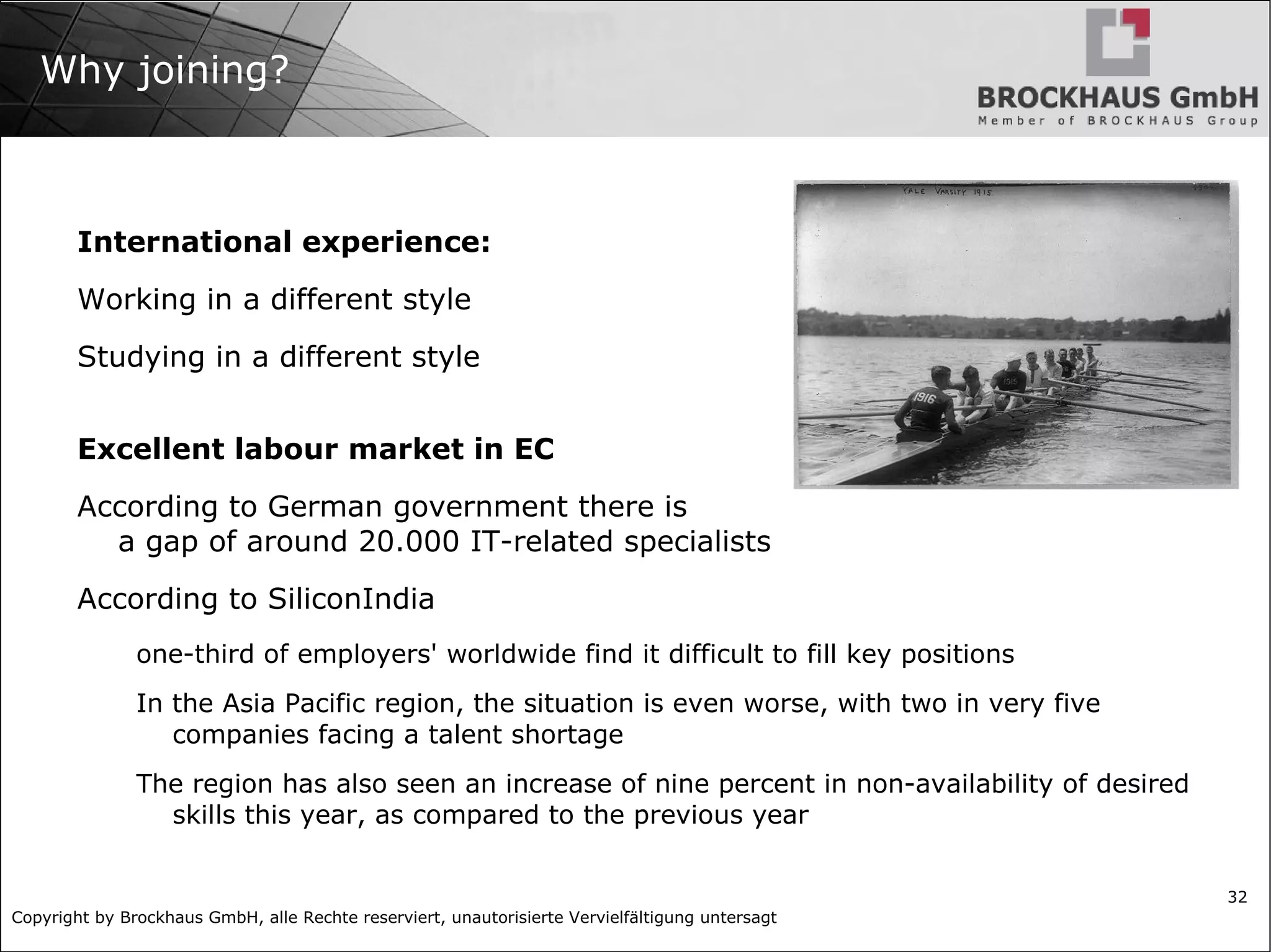 About Brockhaus Partners and cooperations: Academia University of Siegen Joint diploma theses for e.g. T-Online 