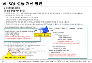 15 I make PostgreSQL database faster and more reliable with sql tuning and data modeling
5. 페이징 쿼리 최적화
5.1 부분 페이징 처리 방식(1)...