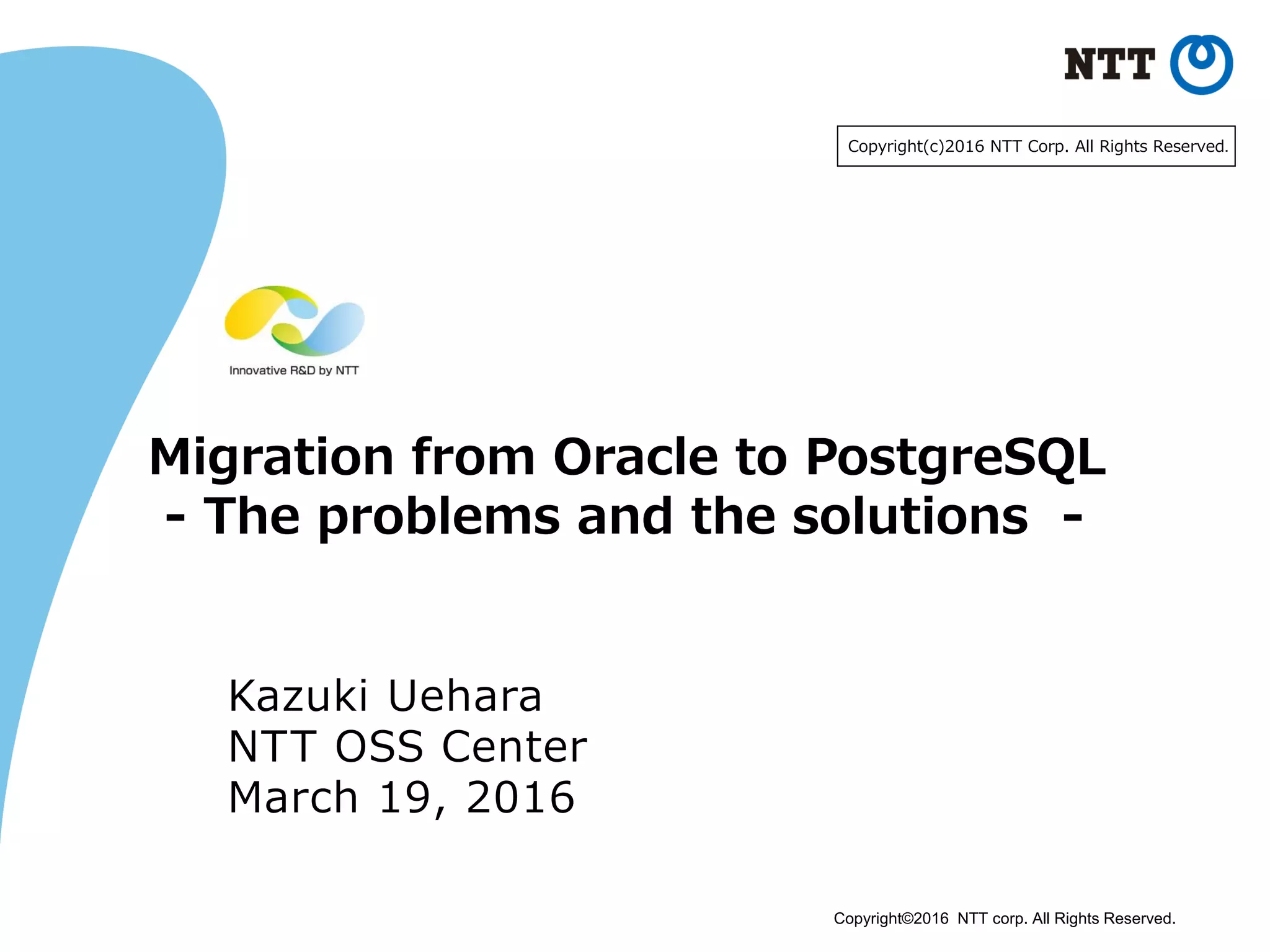 Migration From Oracle to PostgreSQL | PPT