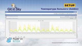 Температура больного (Zabbix)
Нетрадиционный PostgreSQL: хранение бинарных данных в БД . 2014
 