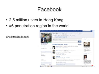 Facebook 2.5 million users in Hong Kong #6 penetration region in the world Checkfacebook.com 