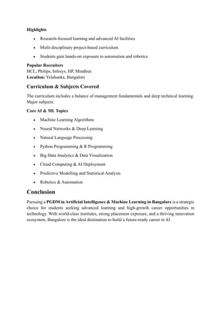 PGDM in Artificial Intelligence and Machine Learning Colleges in ...