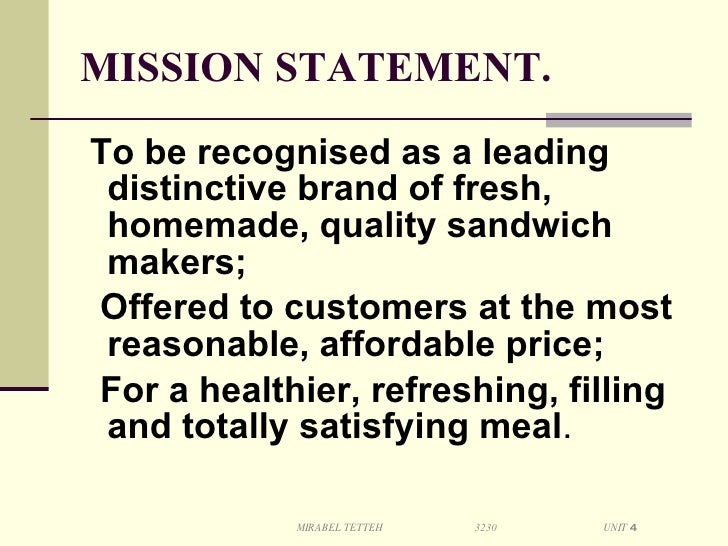 vision for food business plan examples