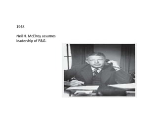 1946Tide, “the washing miracle,” isintroduced. Tide incorporatesa new formula that cleansbetter than anything currentlyon the market. Its superiorperformance at a reasonableprice makes Tide the country’sleading laundry productby 1950.