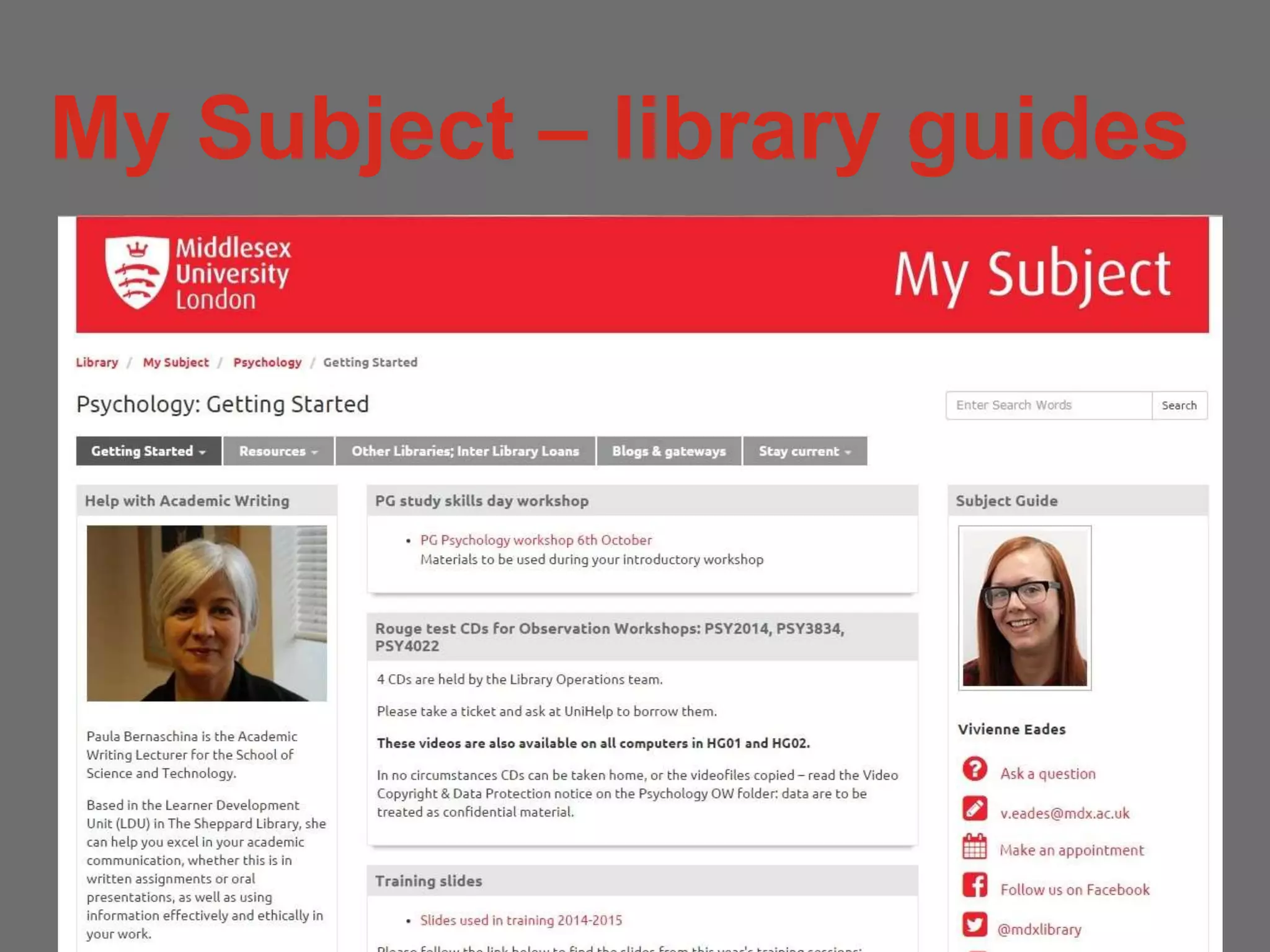 My Subject – library guides
 