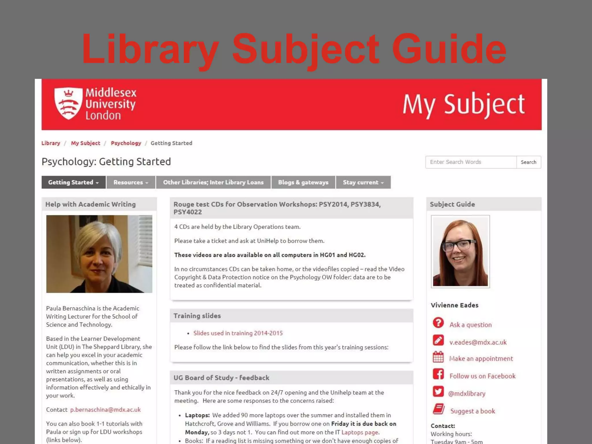 Library Subject Guide
 
