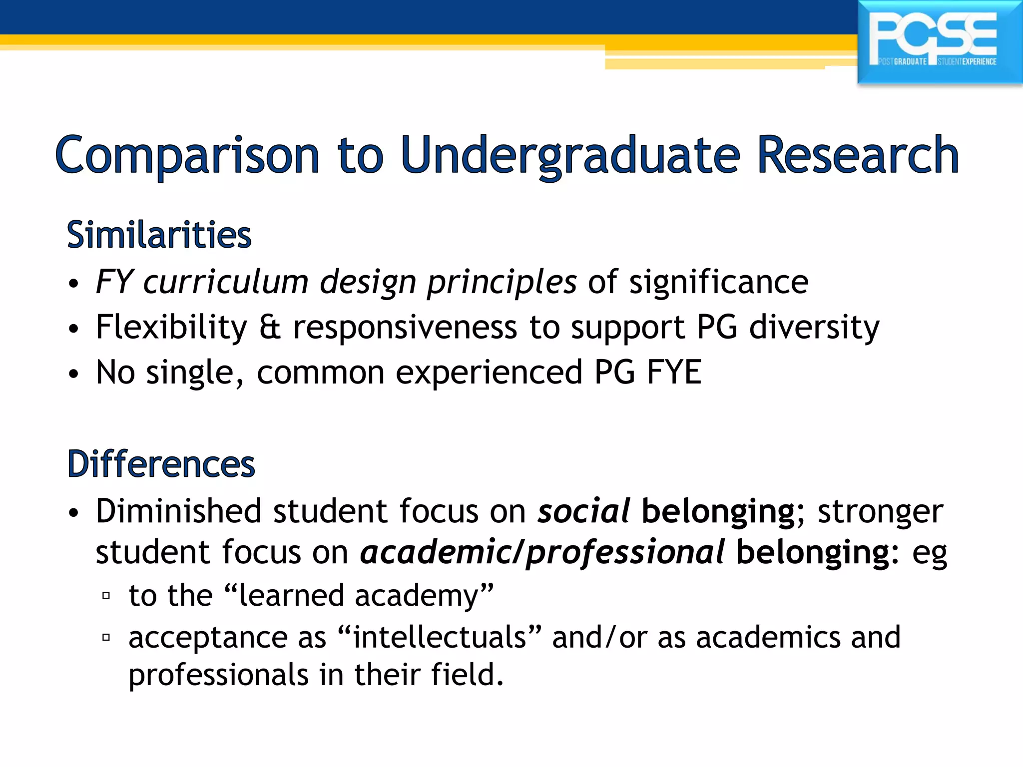 Transition Pedagogy and the PostGraduate Student Experience | PDF