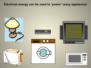 Electrical energy can be used to ‘power’ many appliances
39
 