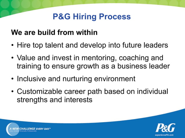 P&G Hiring Process | PPT | Educational Assessment | Education