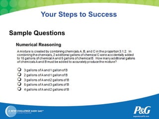 Your Steps to Success Sample Questions Numerical Reasoning  