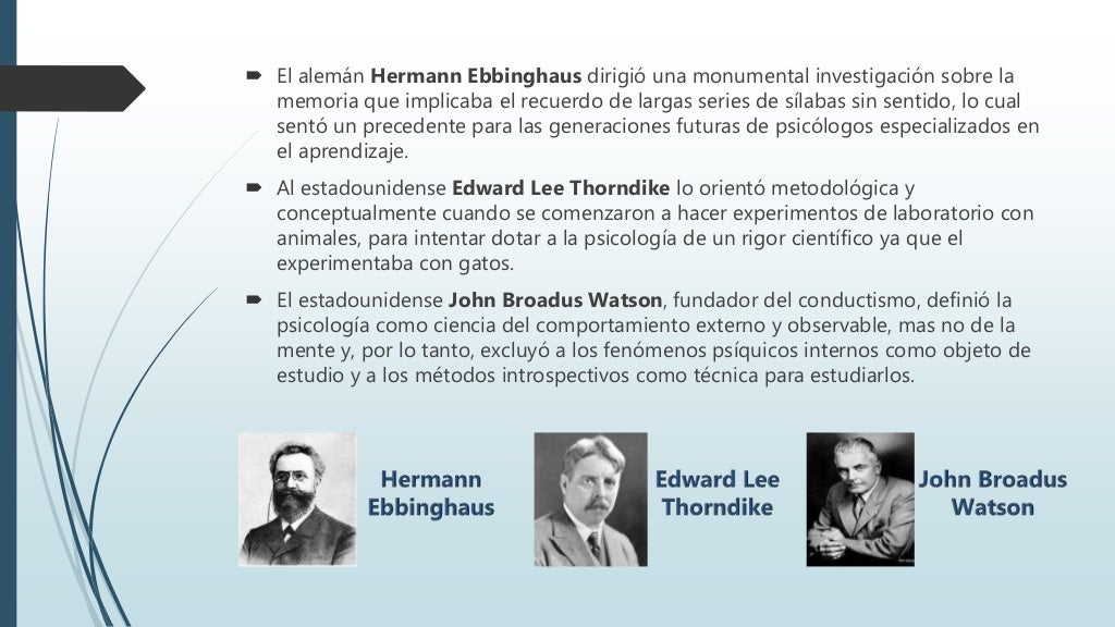 Principales Exponentes de la Psicologia Principales Exponentes de la Psicologia