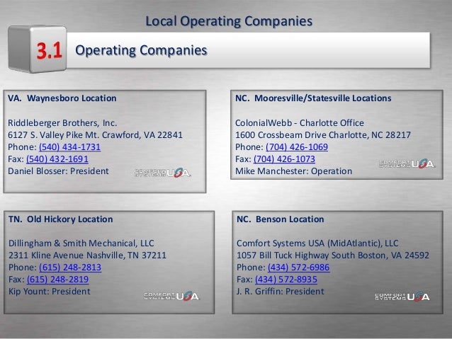 Comfort Systems Usa Regional Planned Maintenance Solution