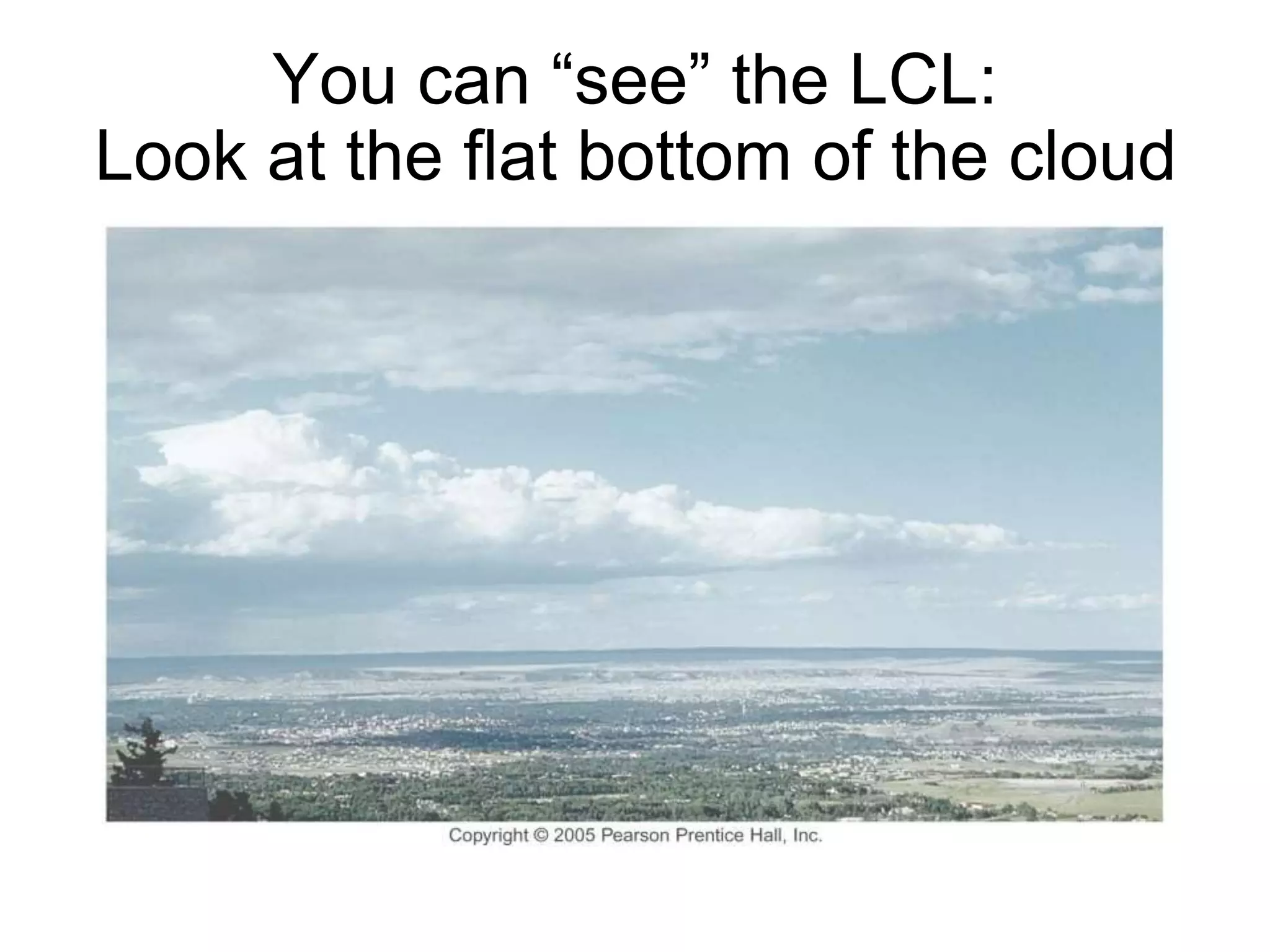 You can “see” the LCL:
Look at the flat bottom of the cloud
 