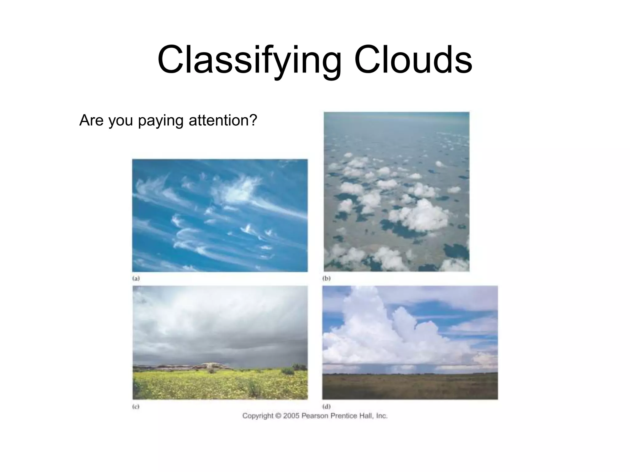 Classifying Clouds
Are you paying attention?
 