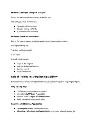 Pgmp Application Examples PgMP® Eligibility Criteria Explained with Real Examples, Experience ...