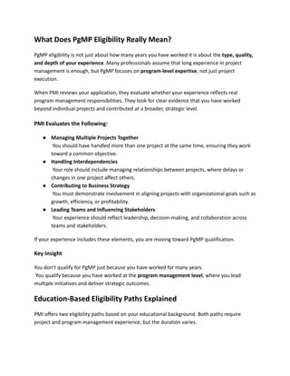 Pgmp Application Examples PgMP® Eligibility Criteria Explained with Real Examples, Experience ...