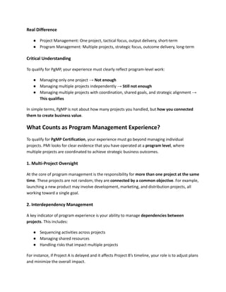 Pgmp Application Examples PgMP® Eligibility Criteria Explained with Real Examples, Experience ...